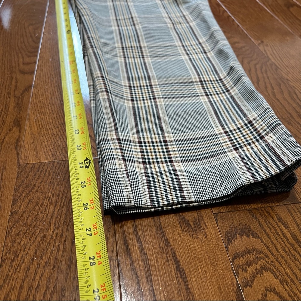 Aritzia Wilfred High-Waisted Tie Front Jallade Trouser Pants Check Plaid - Sz 6 - Picture 15 of 16